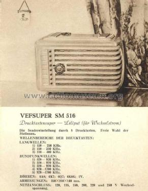 Vefsuper SM516; VEF Radio Works (ID = 34871) Radio