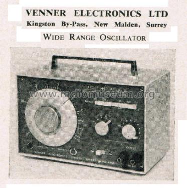 Wide Range Oscillator TSA 625; Venner Electronics (ID = 2881321) Equipment