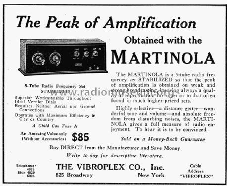 Martinola 5; Vibroplex Company, (ID = 1201380) Radio