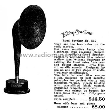 Loud Speaker No. 530; Victory Radio- (ID = 1000260) Speaker-P