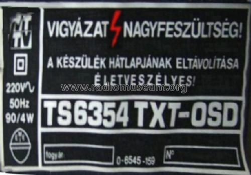 Colour Television TS 6354 TXT- OSD; Videoton; (ID = 1187519) Television