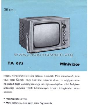 Minivizor TA-675-OC; Videoton; (ID = 1092478) Television