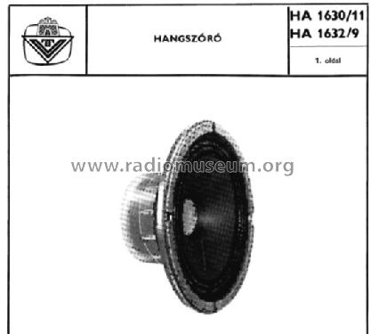 Speaker HA 1630/11; Videoton; (ID = 815939) Parleur