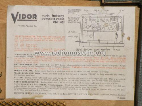 Marquisa CN431; Vidor Ltd.; Erith (ID = 1839619) Radio