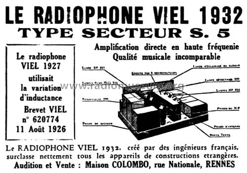 Radiophone S5; Viel, E. pas Vial; (ID = 1972178) Radio