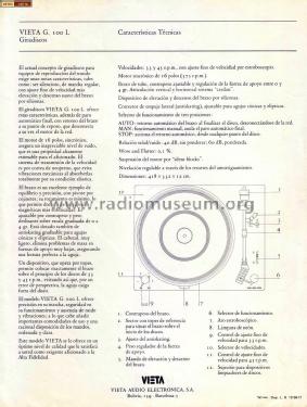 Stereo Turntable G100L; Vieta Audio (ID = 1883067) Reg-Riprod