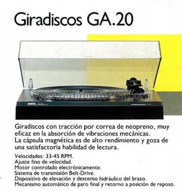 Stereo Turntable GA.20; Vieta Audio (ID = 1884137) Sonido-V