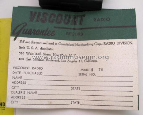 Micro 7 Transistor 711; Viscount (ID = 1741452) Radio