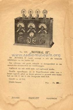 Mondial III ; Vitus, Fernand; (ID = 104240) Radio