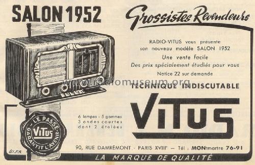 Salon 1952; Vitus, Fernand; (ID = 540324) Radio