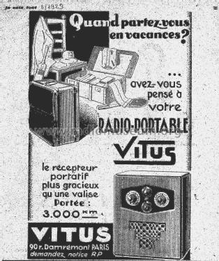 Radio-Portable ; Vitus, Fernand; (ID = 2656490) Radio
