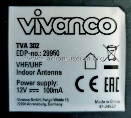 VHF/UHF Indoor Antenna - Zimmerantenne TVA 302; Vivanco AG (ID = 3058538) Antenna