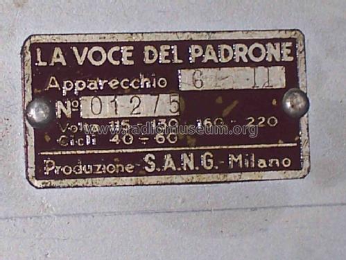 6 II; La Voce del Padrone; (ID = 1001283) Radio