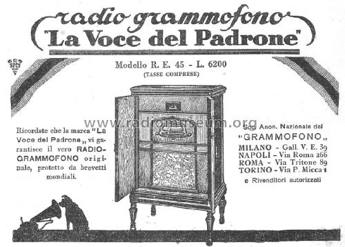 RE45; La Voce del Padrone; (ID = 1897449) Radio