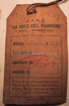 Saturnia 7 var. III; La Voce del Padrone; (ID = 76357) Radio