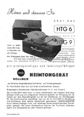 Tonbandgerät HTG 9; Vollmer, Eberhard; (ID = 1602039) R-Player