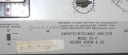 Capacity-Resistance Analyzer VO-41; Voron, George & Co; (ID = 461846) Equipment