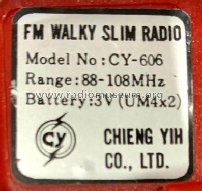 The Overland, FM Walky Slim Radio CY-606; Walky Slim Brand (ID = 2867555) Radio