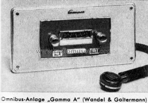 Omnibus-Empfänger Gamma A; Wandel & Goltermann; (ID = 2512608) Car Radio