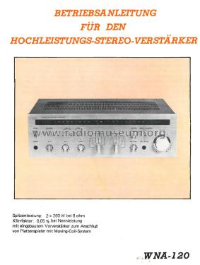 Stereo Integrated Amplifier WNA-120; Wangine Electronics (ID = 1848365) Ampl/Mixer