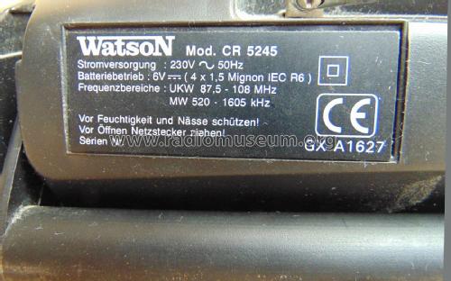 Radio Cassette Player CR5245; Watson Marke / brand (ID = 2752686) Radio