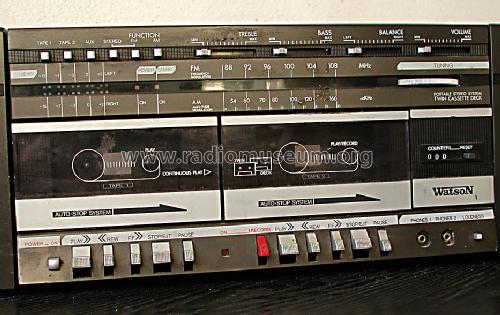 Portable Stereo System Twin Cassette Deck RR5810; Watson Marke / brand (ID = 1578923) Radio