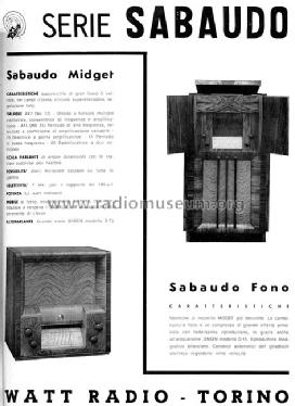Sabaudo Fono ; Watt Radio; Torino (ID = 1530848) Radio