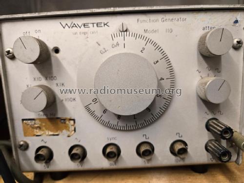 Function Generator 110; Wavetek Corporation; (ID = 3044748) Equipment