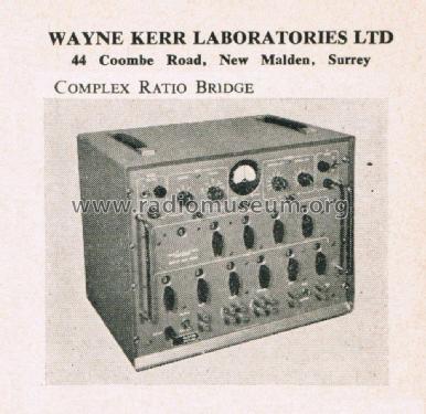 Complex Ratio Bridge CRB-2B; Wayne Kerr; New (ID = 2653133) Equipment