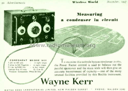 Component Bridge B101; Wayne Kerr; New (ID = 2048980) Ausrüstung