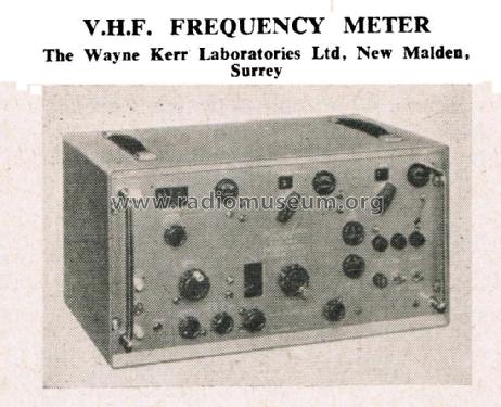 VHF Frequency Meter FM-6; Wayne Kerr; New (ID = 2726879) Equipment