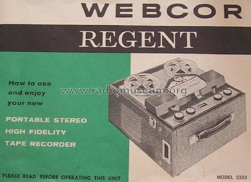 Regent - Portable Stereo High Fidelity Tape Recorder 2323; Webster Co., The, (ID = 1739162) R-Player