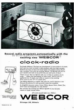 Webcor Clock Radio Quintet; Webster Co., The, (ID = 1801240) Radio