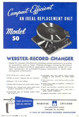 Record Changer Chassis 50 ; Webster Co., The, (ID = 1086074) R-Player