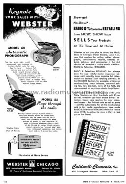 Record Changer 55 + 55-1A ; Webster Co., The, (ID = 1189679) Enrég.-R