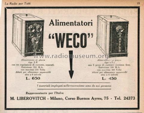 Plate Power Supply S; Weco N.V. (ID = 2739197) Strom-V