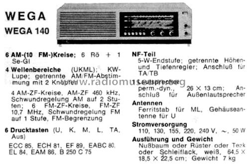 140; Wega, (ID = 2462942) Radio