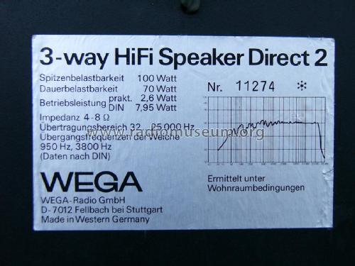 3-Weg-HiFi-Lautsprecherbox Direct 2; Wega, (ID = 2795830) Speaker-P