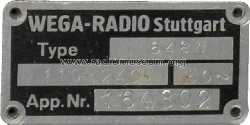 648W; Wega, (ID = 812910) Radio