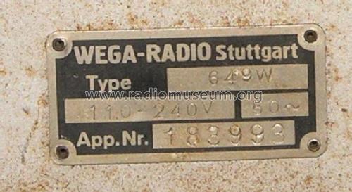 649W; Wega, (ID = 493088) Radio