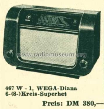 Diana 467 W-1; Wega, (ID = 514675) Radio