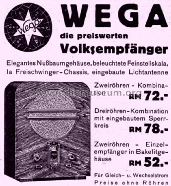 Volksempfänger W66 ; Wega, (ID = 1613768) Radio