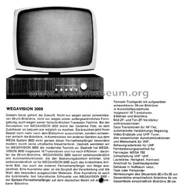 Wegavision 3000; Wega, (ID = 2456756) Television