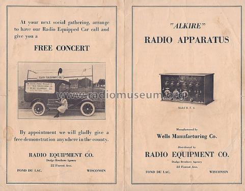 Alkire Model R. F. 6; Wells Manufacturing (ID = 1335528) Radio