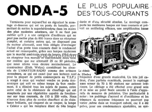 Onda-5 ; Welpa, P. Weber & (ID = 2505244) Radio