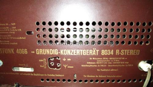 4066 mit Grundig Konzertgerät 8034 R-Stereo St/R ; Weltfunk GmbH & Co. (ID = 2608570) Radio
