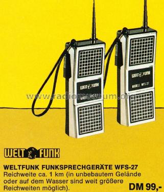 Funksprechgerät Wfs-27; Weltfunk GmbH & Co. (ID = 1249534) Cittadina