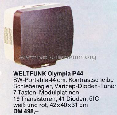 Olympia P 44; Weltfunk GmbH & Co. (ID = 1261245) Televisore