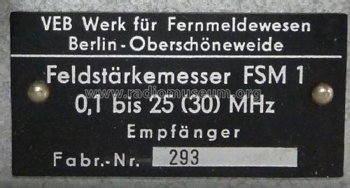 Feldstärkemesser FSM-1; Werk für (ID = 852514) Equipment
