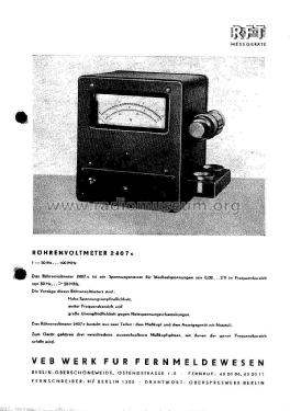 Röhren Voltmeter 2407c; Werk für (ID = 2758595) Equipment